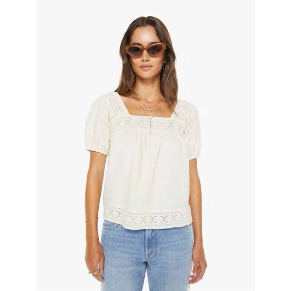 NEW MOTHER women's memory lane puff sleeve blouse in early bird